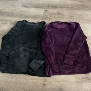 32 Degrees Women's Black and Purple Crewneck Tops